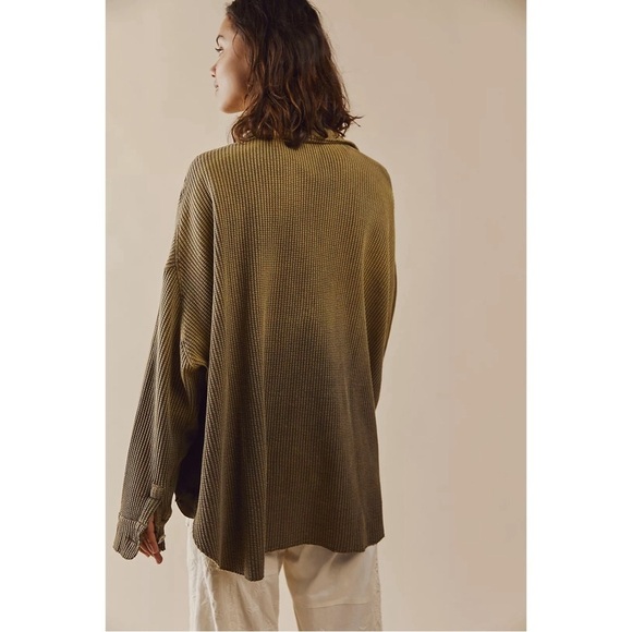 FREE PEOPLE FP One Green Scout Dip Dye Jacket Sea Serpent Combo - Picture 4 of 8